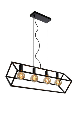 Lucide FABIAN - Hanglamp - 4xE27 - Zwart Lucide FABIAN - Hanglamp - 4xE27 - Zwart