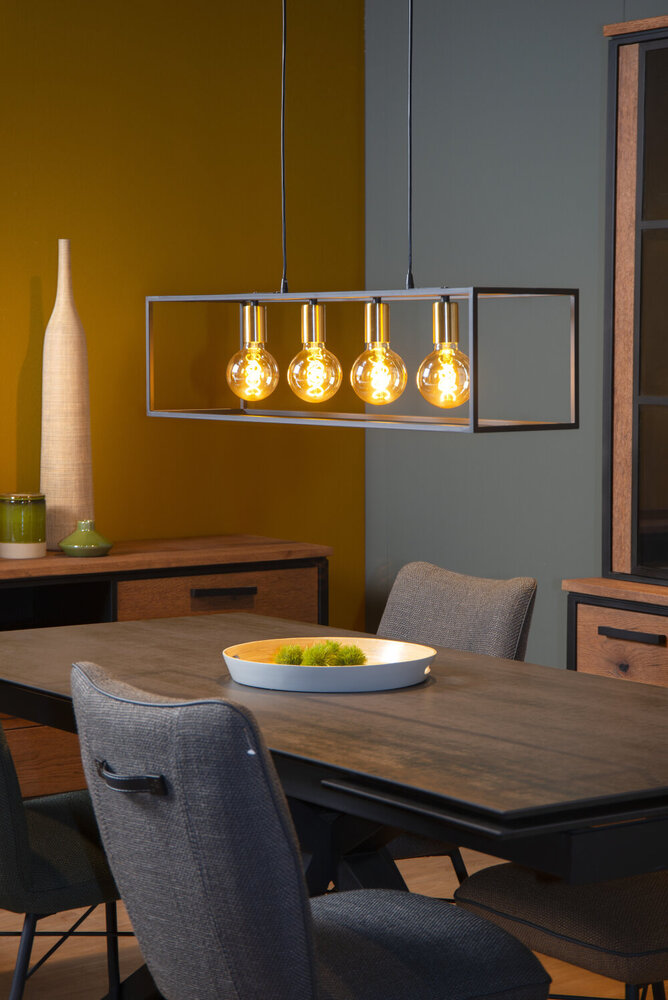 Lucide RUBEN - Hanglamp - 4xE27 - Zwart Lucide RUBEN - Hanglamp - 4xE27 - Zwart
