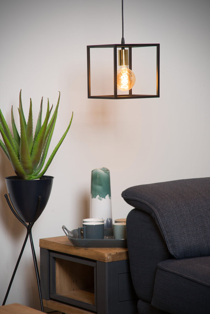 Lucide RUBEN - Hanglamp - 1xE27 - Zwart Lucide RUBEN - Hanglamp - 1xE27 - Zwart