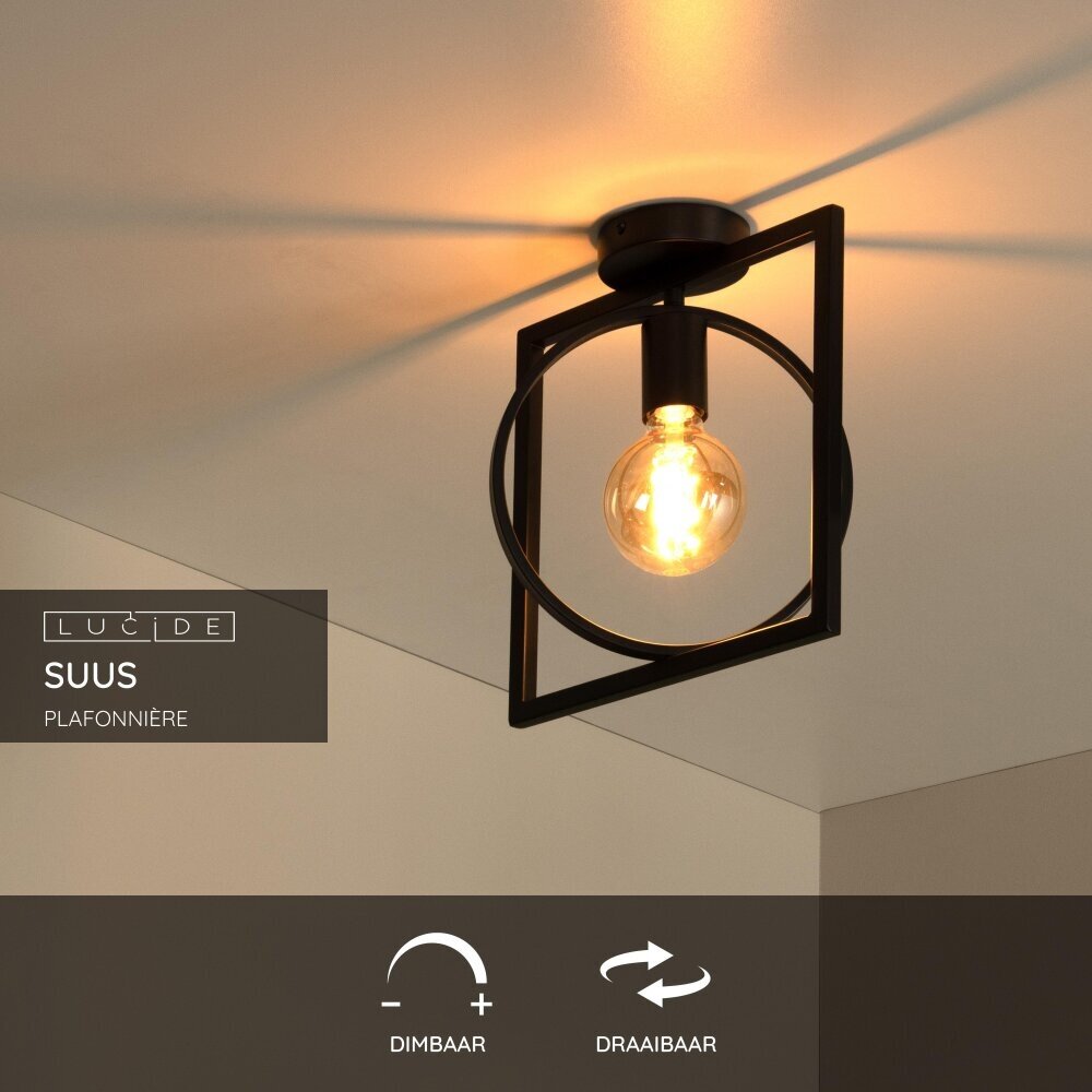 Lucide SUUS - Plafonnière - 1xE27 - Zwart Lucide SUUS - Plafonnière - 1xE27 - Zwart