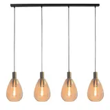 Freelight Hanglamp Dorato 4 lichts L120 cm zwart goud Freelight Hanglamp Dorato 4 lichts L120 cm zwart goud