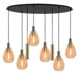 Freelight Hanglamp Dorato 8 lichts ovaal L120 cm zwart goud Freelight Hanglamp Dorato 8 lichts ovaal L120 cm zwart goud