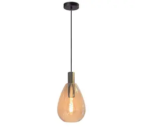 Freelight Hanglamp Dorato 1 lichts zwart goud Freelight Hanglamp Dorato 1 lichts zwart goud