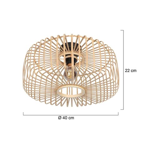 Steinhauer Plafondlamp Bloeba Ø 40 cm bamboe beige Steinhauer Plafondlamp Bloeba Ø 40 cm bamboe beige