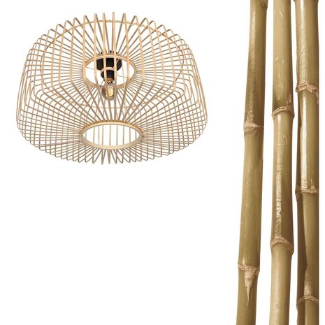 Steinhauer Plafondlamp Bloeba Ø 40 cm bamboe beige Steinhauer Plafondlamp Bloeba Ø 40 cm bamboe beige