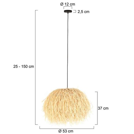 Anne Light & home Hanglamp Grass Ø 53 cm zeegras beige Anne Light & home Hanglamp Grass Ø 53 cm zeegras beige