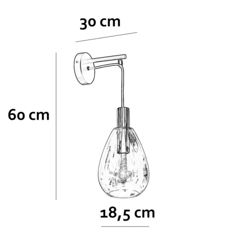 Freelight Wandlamp Dorato H 60 cm zwart goud Freelight Wandlamp Dorato H 60 cm zwart goud