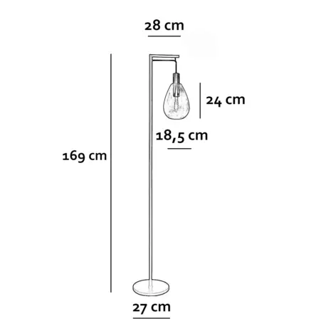 Freelight Vloerlamp Dorato H 169 cm zwart goud Freelight Vloerlamp Dorato H 169 cm zwart goud