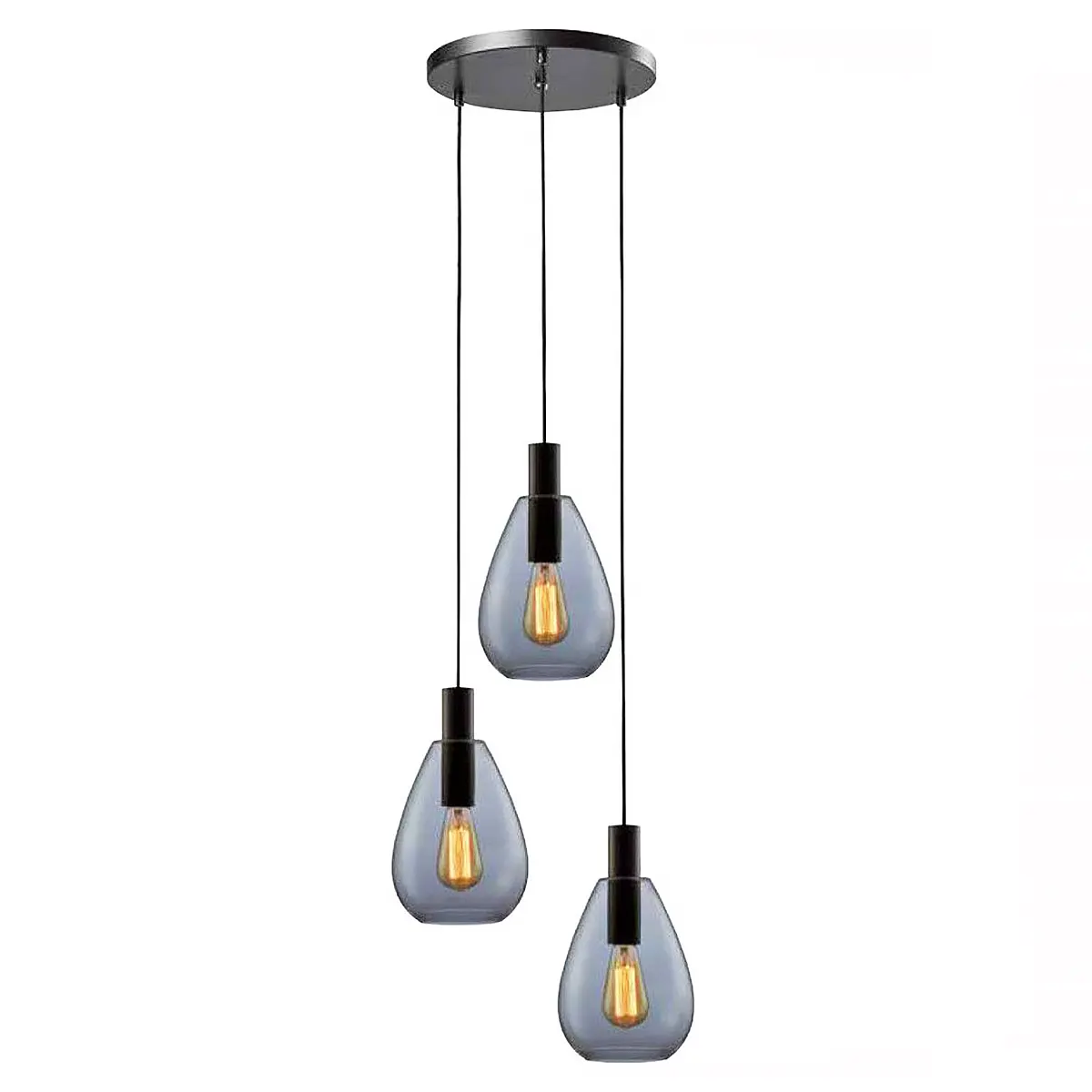 Freelight Hanglamp Dorato 3 lichts Ø 35 cm zwart