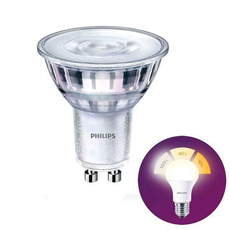 Philips LED GU10 lamp 4,8 Watt set van 2x Philips SceneSwitch DIM Philips LED GU10 lamp 4,8 Watt set van 2x Philips SceneSwitch DIM
