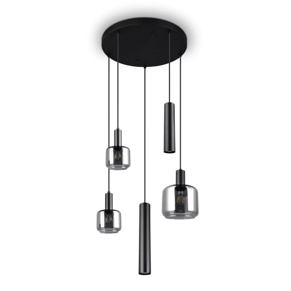 Trio Leuchten Hanglamp Mataro 5 lichts Ø 55 cm zwart