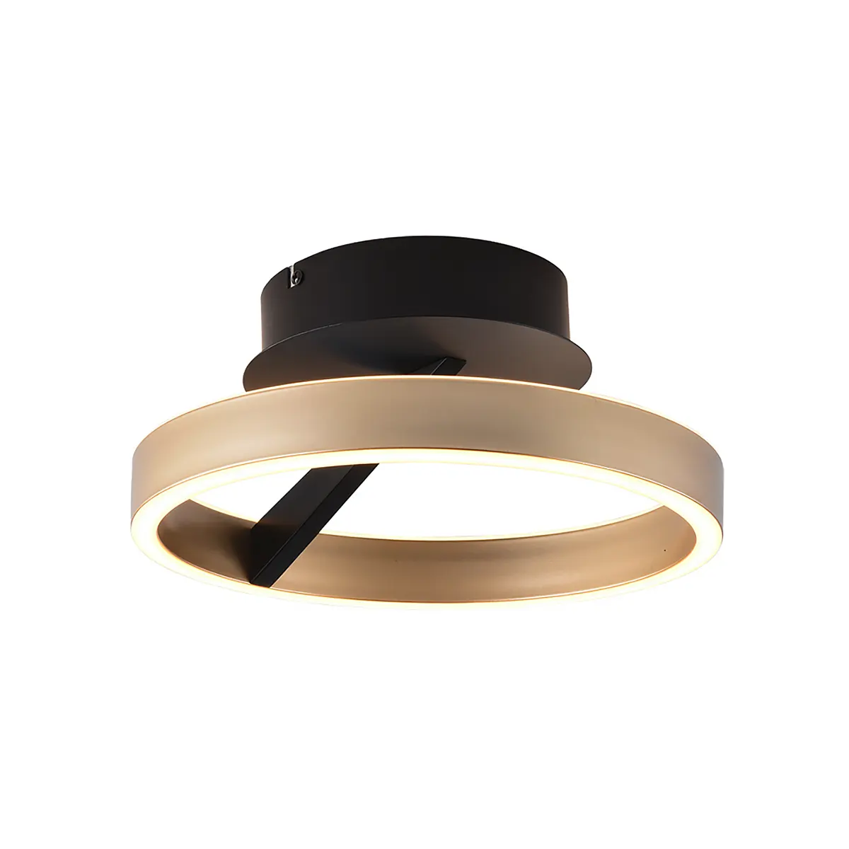 Freelight Plafondlamp Pilota Ø 30 cm zwart goud