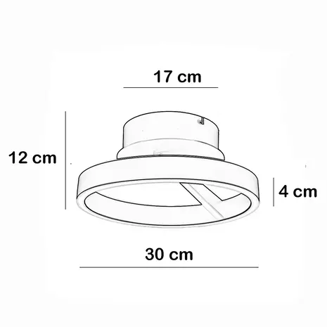 Freelight Plafondlamp Pilota  Ø 30 cm zwart Freelight Plafondlamp Pilota  Ø 30 cm zwart