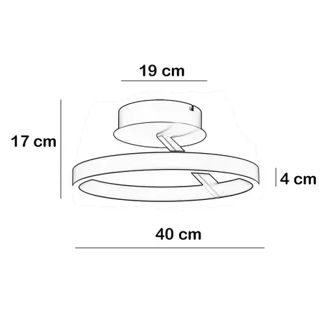 Freelight Plafondlamp Pilota  Ø 40 cm zwart