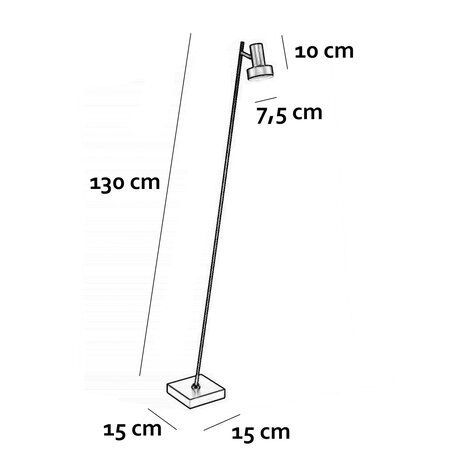 Freelight Vloerlamp Lunata 1 lichts H 130 cm zwart Freelight Vloerlamp Lunata 1 lichts H 130 cm zwart