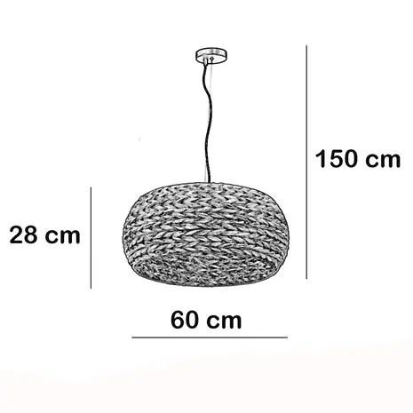 Freelight Hanglamp Tessa Ø 60 cm zeegras beige Freelight Hanglamp Tessa Ø 60 cm zeegras beige