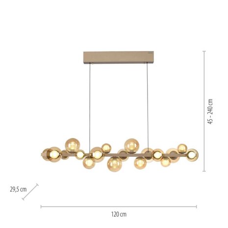 Neuhaus PURE Hanglamp E-Popup  e-Lift L 120 cm champagne Neuhaus PURE Hanglamp E-Popup  e-Lift L 120 cm champagne