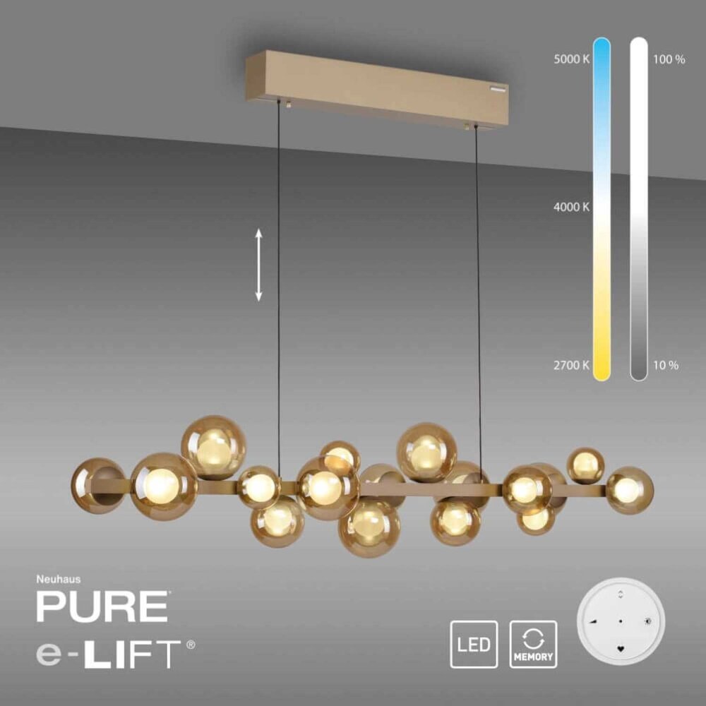 Neuhaus PURE Hanglamp E-Popup  e-Lift L 120 cm champagne Neuhaus PURE Hanglamp E-Popup  e-Lift L 120 cm champagne