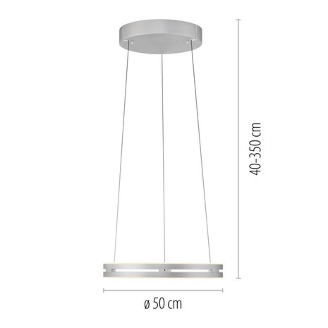 Neuhaus PURE Hanglamp E-Loop e-Lift Ø 50 cm mat chroom Neuhaus PURE Hanglamp E-Loop e-Lift Ø 50 cm mat chroom