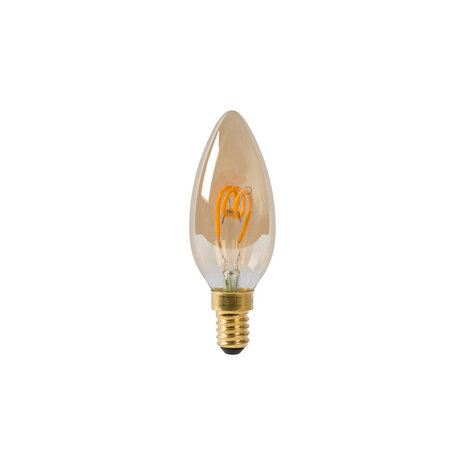 Lucide C35 - Filament lamp - Ø 3,5 cm - LED 3 StepDim (Memory) - E14 - 1x3W 2200K - Amber Lucide C35 - Filament lamp - Ø 3,5 cm - LED 3 StepDim (Memory) - E14 - 1x3W 2200K - Amber