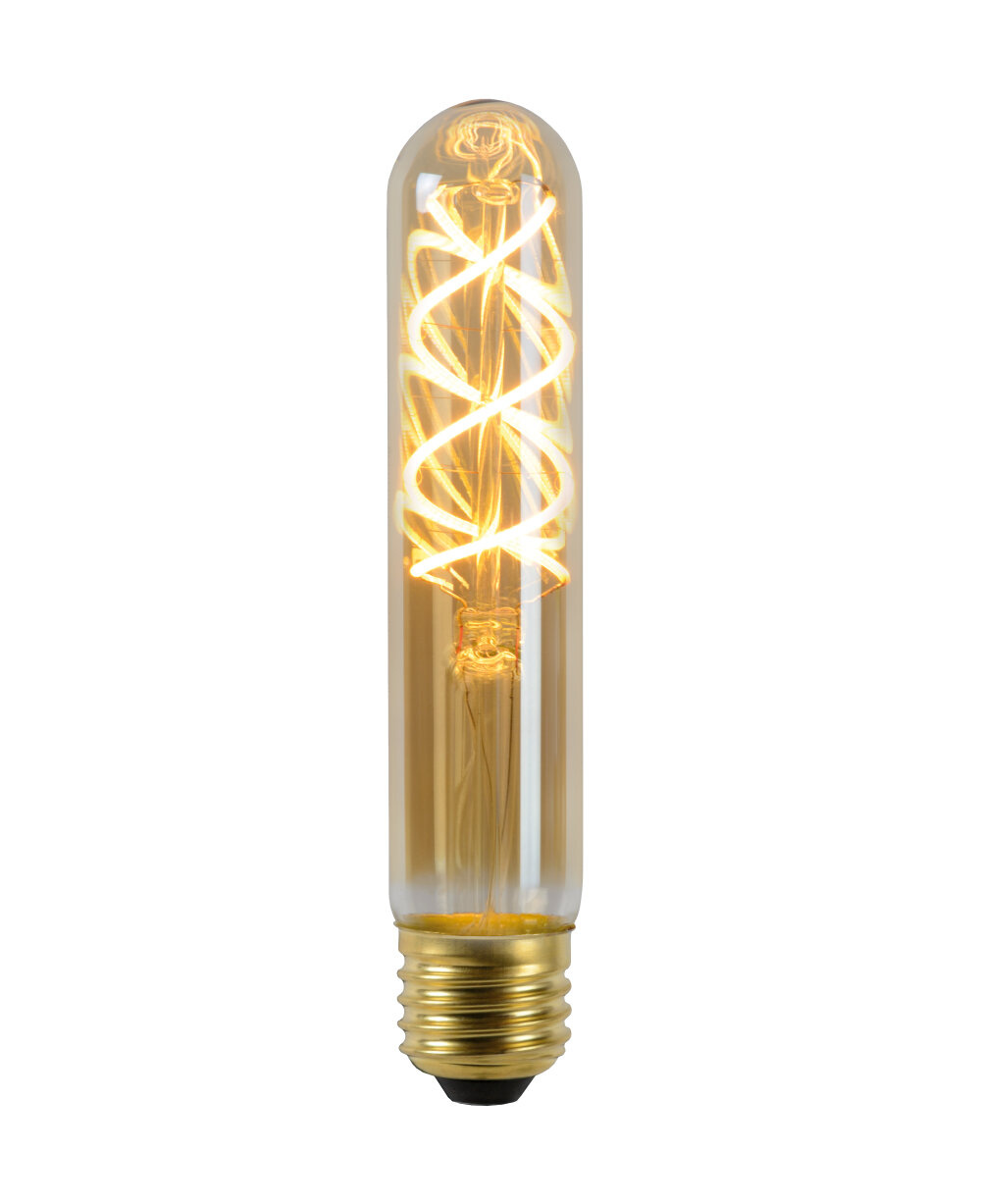 Lucide T32 - Filament lamp - Ø 3 cm - LED 3 StepDim (Memory) - E27 - 1x4,9W 2200K - Amber