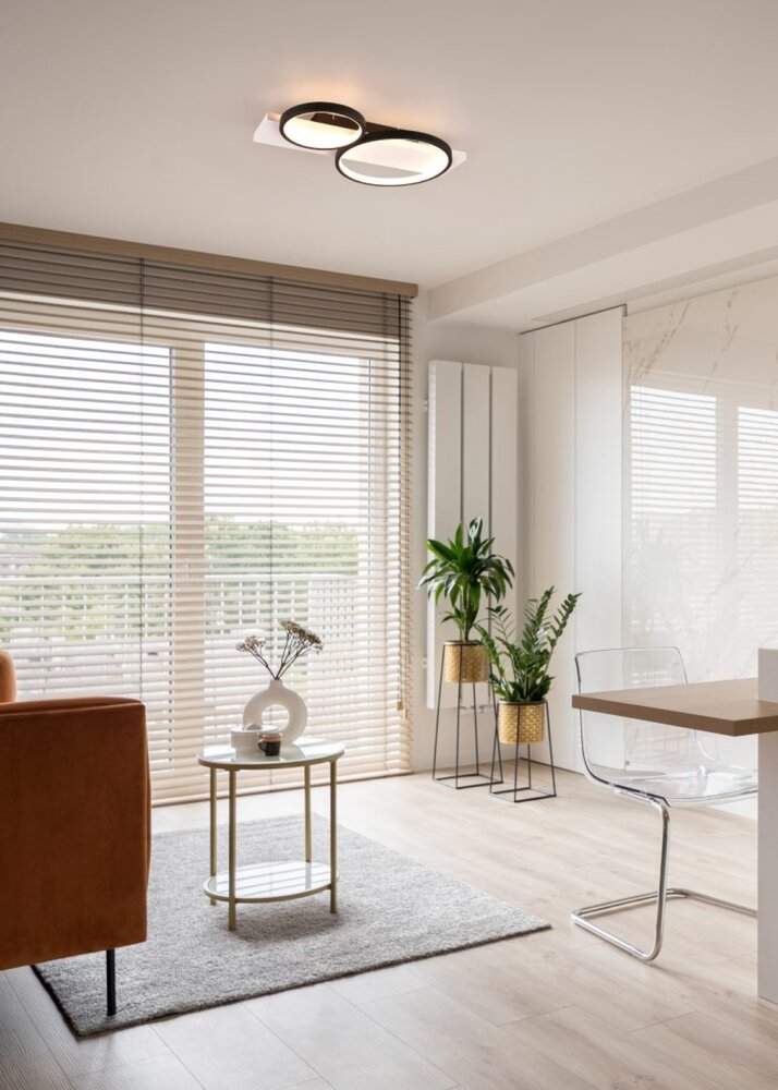 Trio Leuchten Plafondlamp Medera 2 lichts L 54 cm wit zwart Trio Leuchten Plafondlamp Medera 2 lichts L 54 cm wit zwart