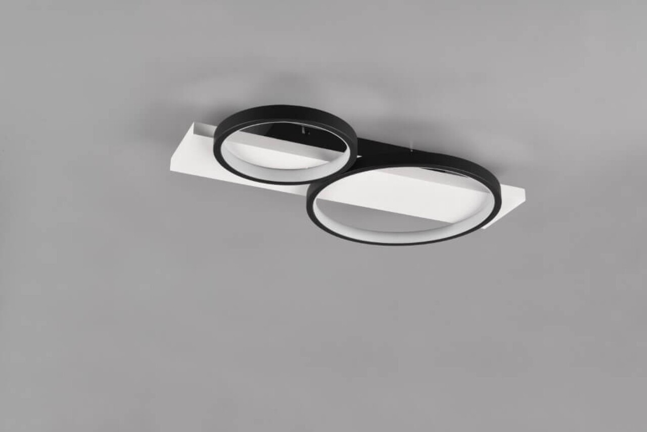 Trio Leuchten Plafondlamp Medera 2 lichts L 54 cm wit zwart Trio Leuchten Plafondlamp Medera 2 lichts L 54 cm wit zwart