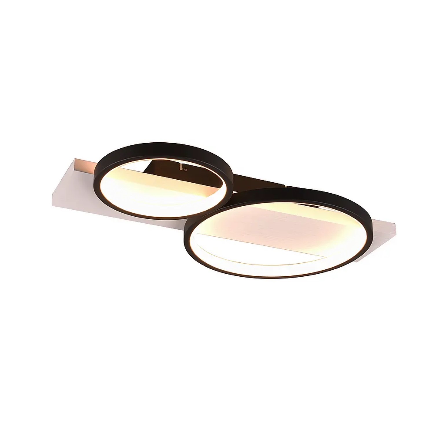 Trio Leuchten Plafondlamp Medera 2 lichts L 54 cm wit zwart