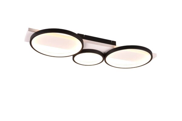 Trio Leuchten Plafondlamp Medera 3 lichts L 80 cm wit zwart Trio Leuchten Plafondlamp Medera 3 lichts L 80 cm wit zwart