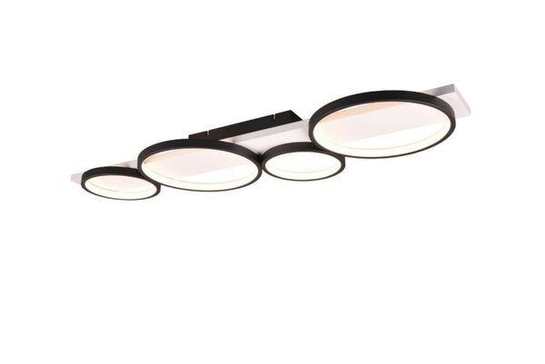 Trio Leuchten Plafondlamp Medera 4 lichts L 100 cm wit zwart