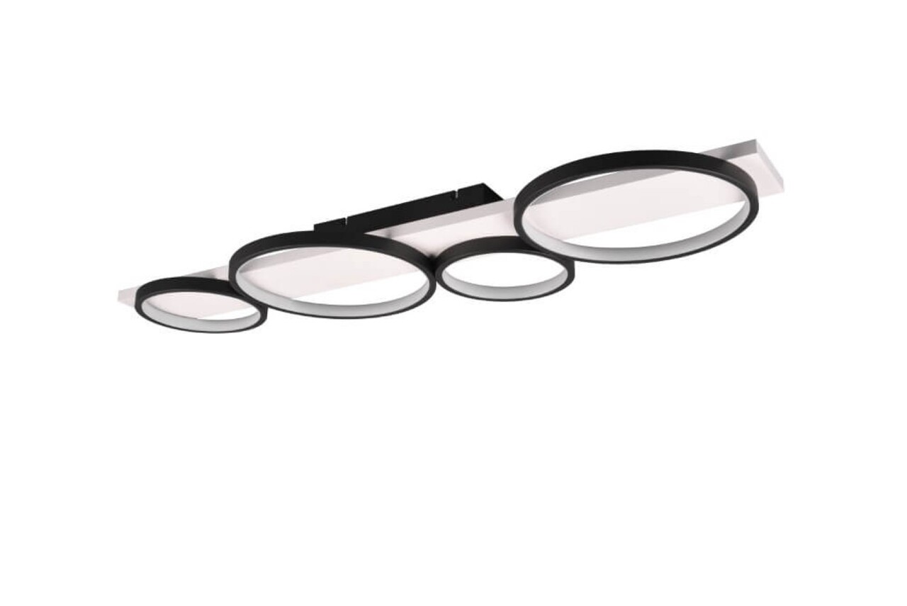 Trio Leuchten Plafondlamp Medera 4 lichts L 100 cm wit zwart