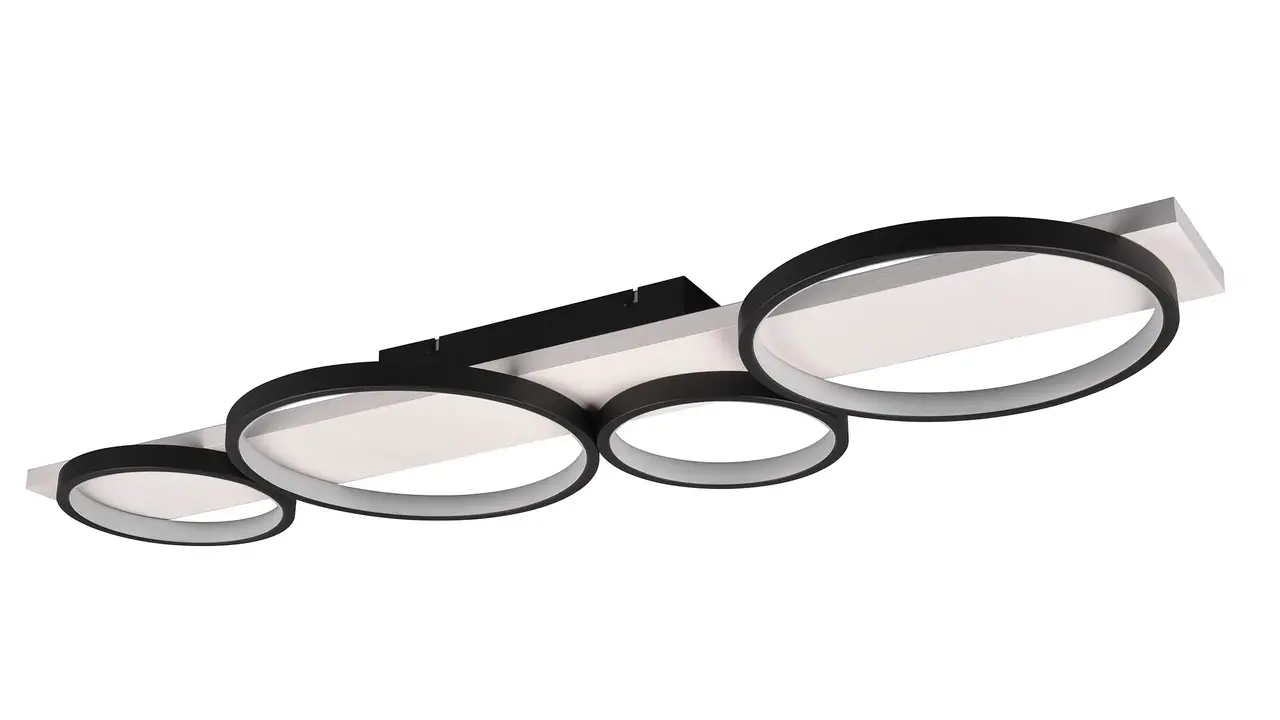Trio Leuchten Plafondlamp Medera 4 lichts L 100 cm wit zwart
