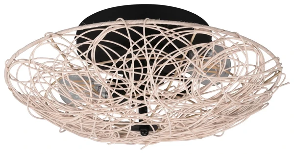 Trio Leuchten Plafondlamp Lovis Ø 40 cm Rotan zwart beige