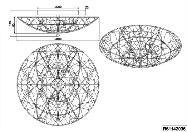 Trio Leuchten Plafondlamp Lovis Ø 40 cm Rotan zwart beige
