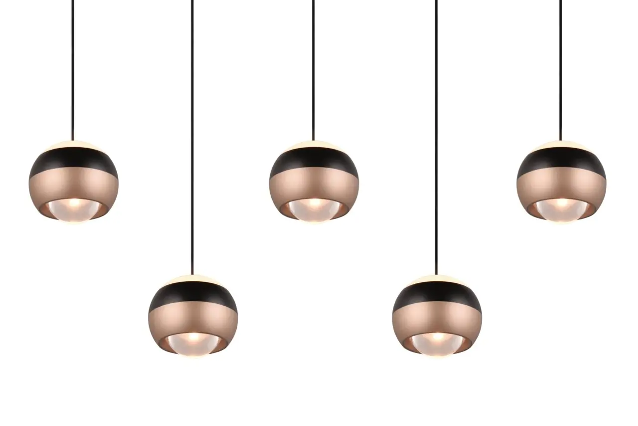 TRIO Select Hanglamp Orbit 5 lichts L 100 cm brons zwart TRIO Select Hanglamp Orbit 5 lichts L 100 cm brons zwart