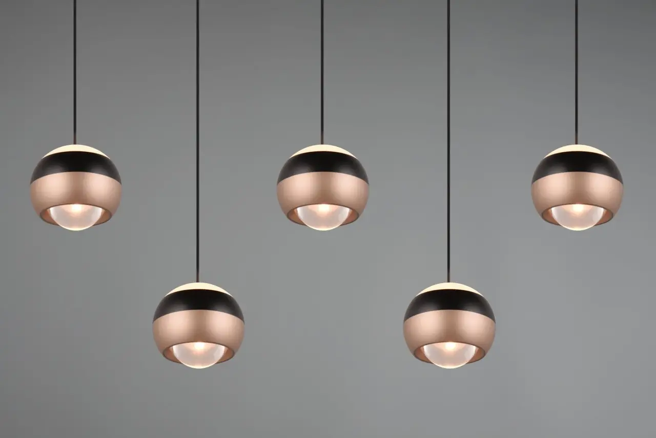 TRIO Select Hanglamp Orbit 5 lichts L 100 cm brons zwart TRIO Select Hanglamp Orbit 5 lichts L 100 cm brons zwart