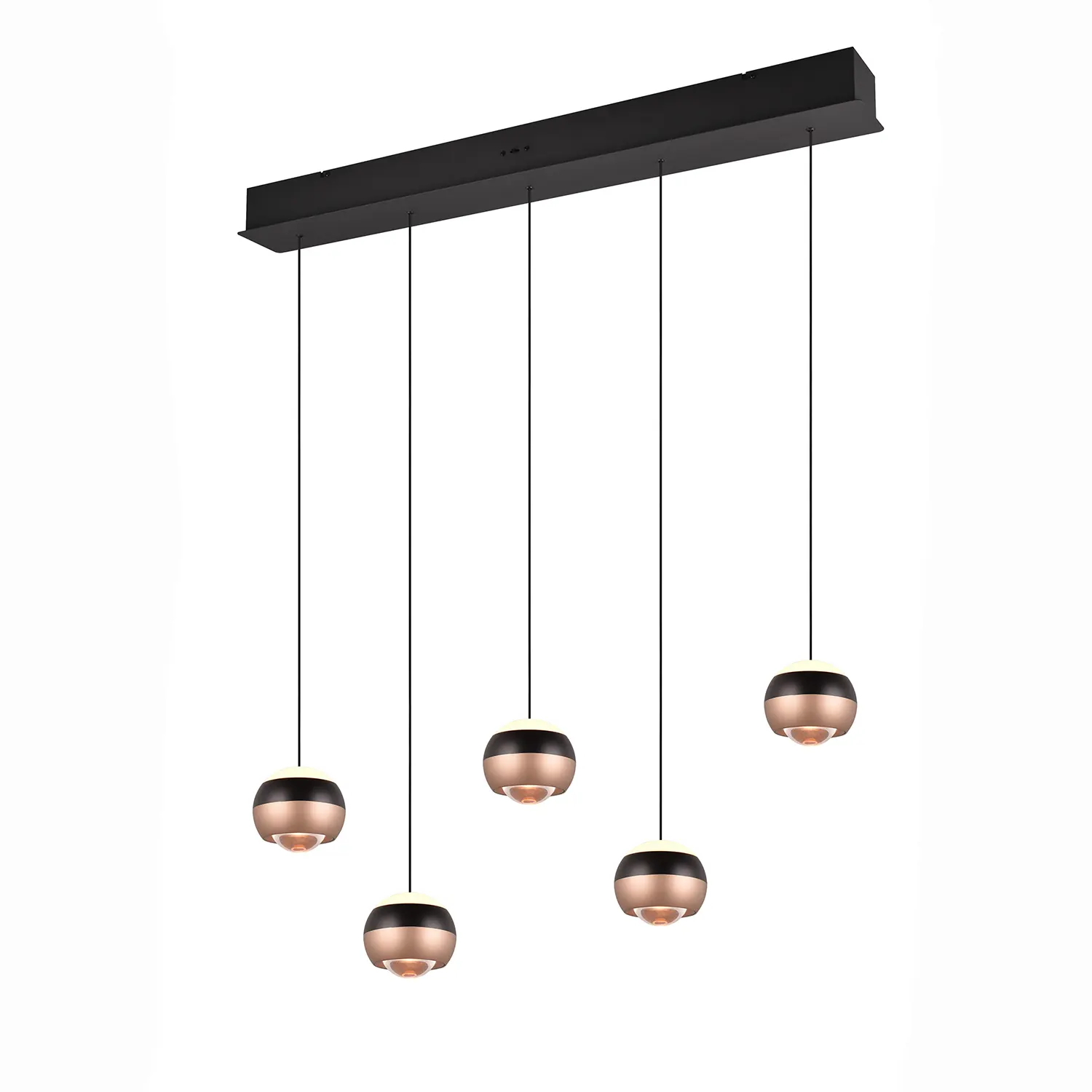 TRIO Select Hanglamp Orbit 5 lichts L 100 cm brons zwart