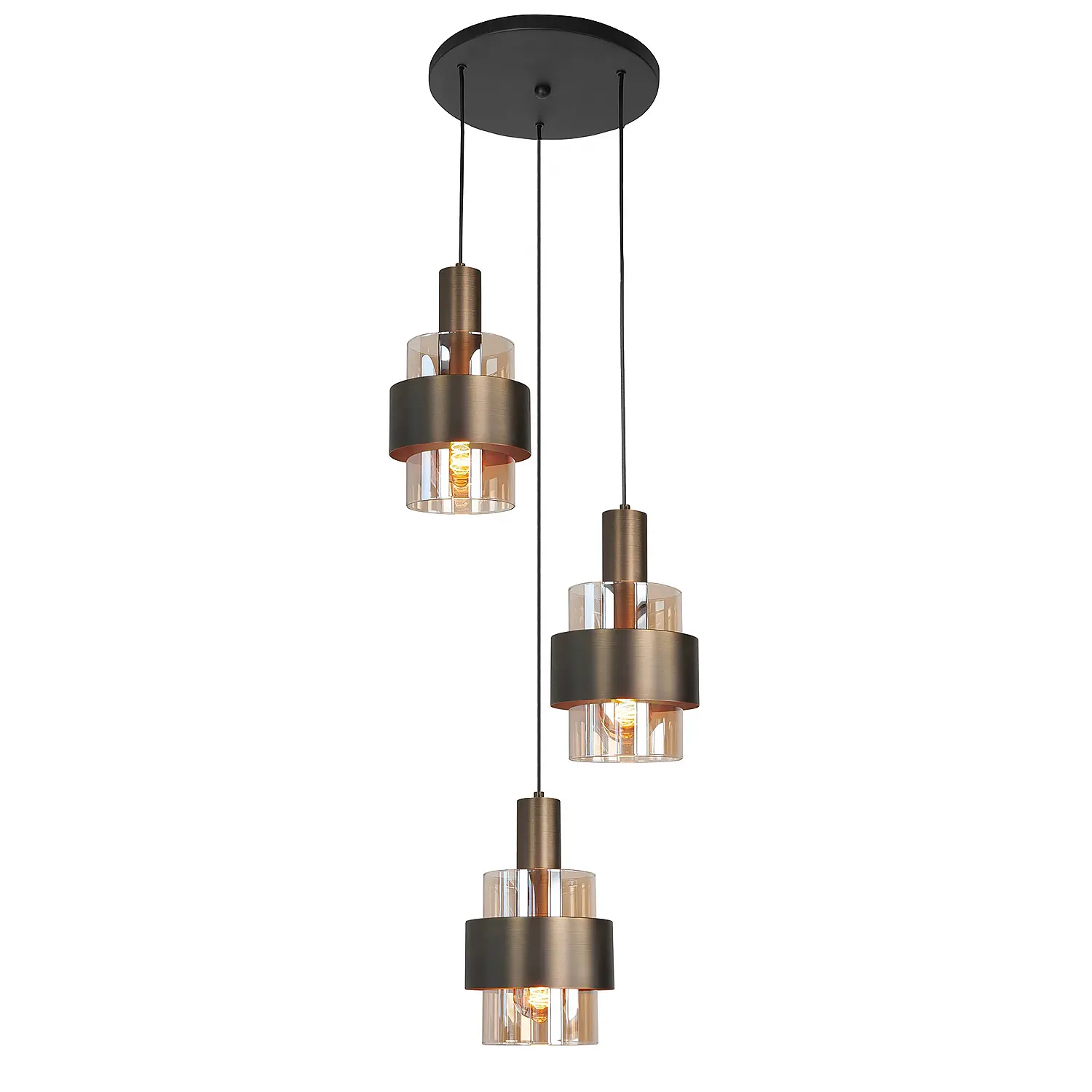Highlight Hanglamp Marrone 3 lichts Ø 30 cm brons