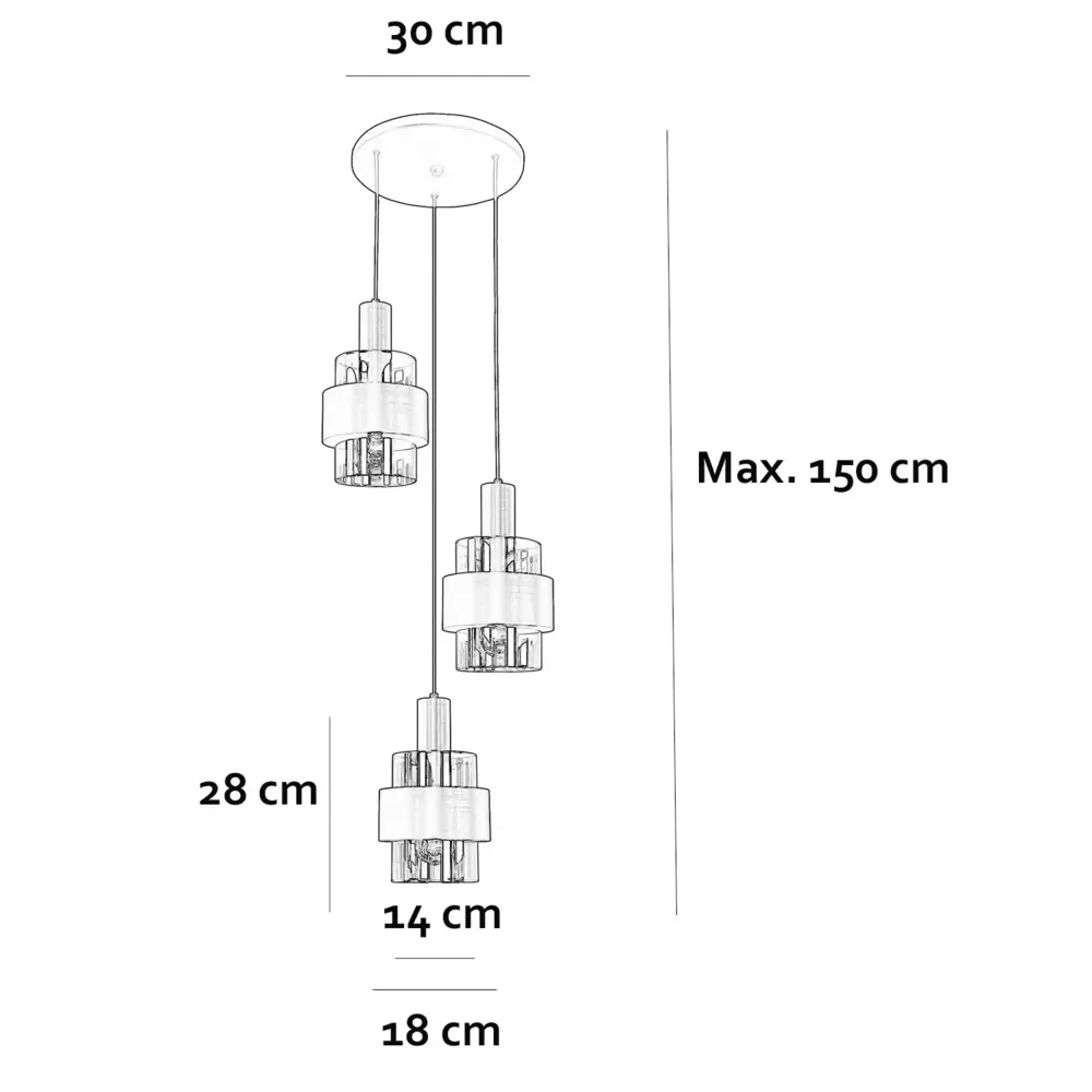 Highlight Hanglamp Marrone 3 lichts Ø 30 cm brons Highlight Hanglamp Marrone 3 lichts Ø 30 cm brons