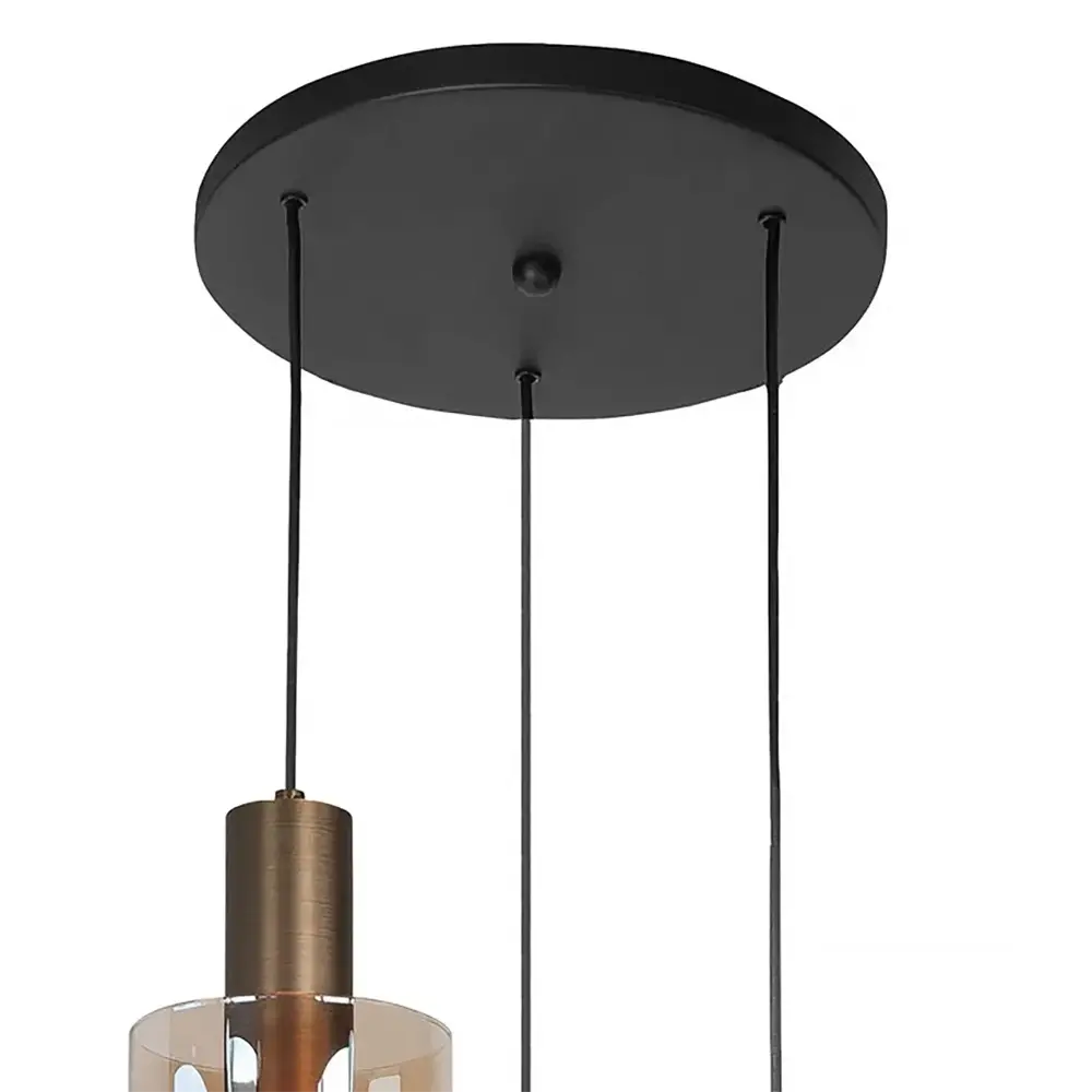 Highlight Hanglamp Marrone 3 lichts Ø 30 cm brons Highlight Hanglamp Marrone 3 lichts Ø 30 cm brons