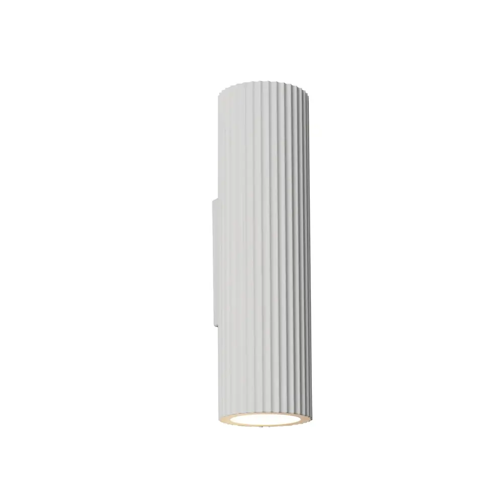 Artdelight Wandlamp Brest ribbel H 25 cm gips wit Artdelight Wandlamp Brest ribbel H 25 cm gips wit