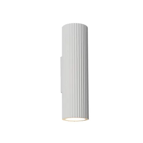 Artdelight Wandlamp Brest ribbel H 25 cm gips wit Artdelight Wandlamp Brest ribbel H 25 cm gips wit