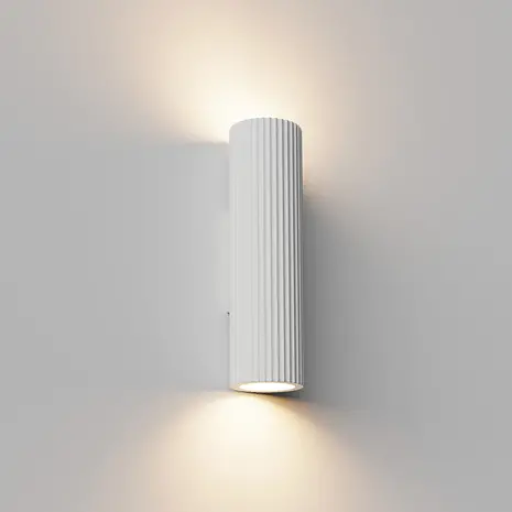 Artdelight Wandlamp Brest ribbel H 25 cm gips wit Artdelight Wandlamp Brest ribbel H 25 cm gips wit