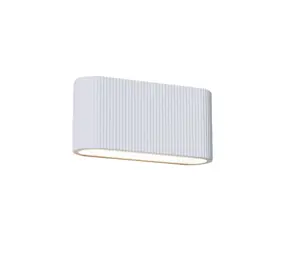 Artdelight Wandlamp Lille ribbel L 25 cm gips wit Artdelight Wandlamp Lille ribbel L 25 cm gips wit