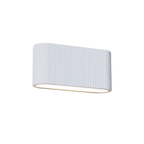 Artdelight Wandlamp Lille ribbel L 25 cm gips wit Artdelight Wandlamp Lille ribbel L 25 cm gips wit