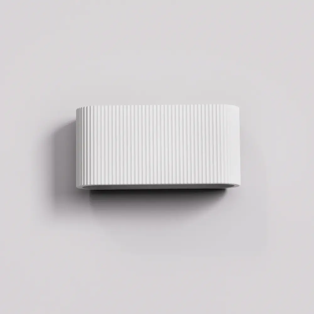 Artdelight Wandlamp Lille ribbel L 25 cm gips wit Artdelight Wandlamp Lille ribbel L 25 cm gips wit