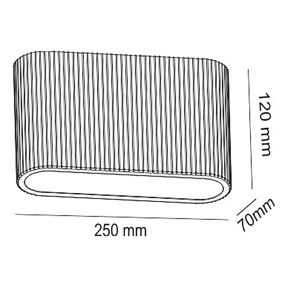 Artdelight Wandlamp Lille ribbel L 25 cm gips wit Artdelight Wandlamp Lille ribbel L 25 cm gips wit