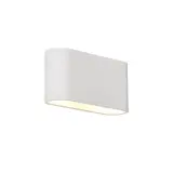 Artdelight Wandlamp Lille glad L 25 cm gips wit