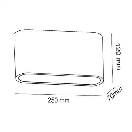 Artdelight Wandlamp Lille glad L 25 cm gips wit Artdelight Wandlamp Lille glad L 25 cm gips wit