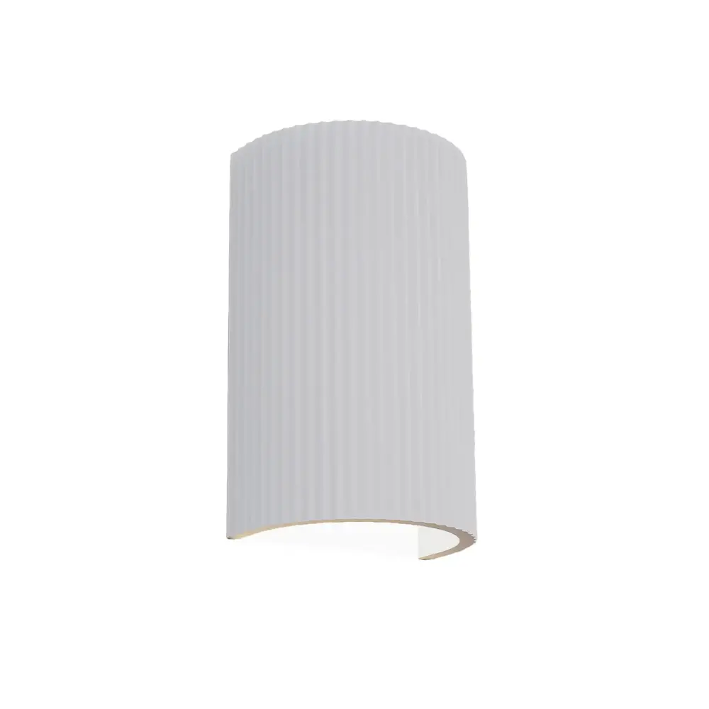 Artdelight Wandlamp Nantes ribbel H 18 cm gips wit Artdelight Wandlamp Nantes ribbel H 18 cm gips wit